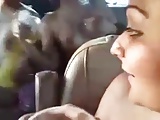 Girls showing boobs in car