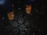 Sexy feet in platform wedges