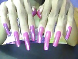 Long beautiful pink fingernails