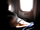 Airplane girlfriend masturbation