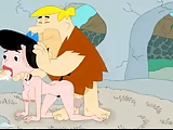 Fred and Barney fuck Betty Flintstones at cartoon porn movie