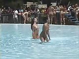 open air nudeshow - nudie girls at the Pool
