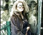 Mature in fur coat fucked and naked in public