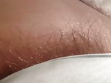 hairy pubs hanging out of her white pantys.