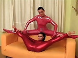 Flexible lesbian gymnasts finger and toy