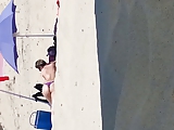 Spying on a hot MILF on Biscorosse Beach France