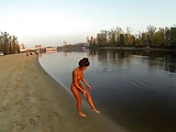 Ukrainian girl Innuska nude on beach