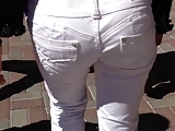 small ass in white jeans