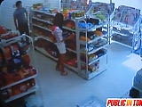 Aino is fucked during shop blowjob
