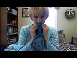 milf shows dirty panties on cam and toys