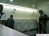 Japanese guy masturbating in the bathroom