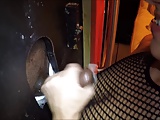 Nice cumshot from a cock at glory hole