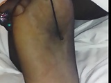 ebony nyloned toes