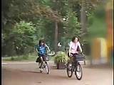 Riding Dildo Bike in Public
