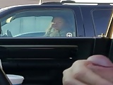 Car Flash - Sexy blonde loves the view 