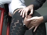 He Rips Her Leggings Open To Fuck In Public