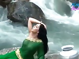 Desi girl in transparent wet saree showing boobs..hot show