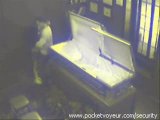 Securitycam Catches Blowjob Action In A Coffin