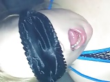 Chubby girl blindfolded and filmed masturbating
