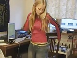 Hot College Girl Strips At Home