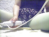 Kimika in Green tights with Electric massager