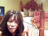 Black milf plays with a vacuum cleaner