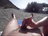 wanking on the beach