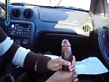 BBC handjob in car