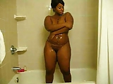 Curvy Ebony Teasing In The Shower  