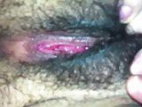 Masturbating hairy pussy