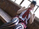 softcore asian schoolgirl plad skirt stocking and panty