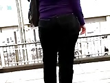 Milf booty at german Train station