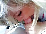 Cute British teen swallows the cum