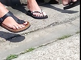 Candid British Womens Feet while on Smoke Brreak