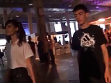 teen boy and girl put on a public show