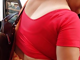 sexy aunty with big boobs in market