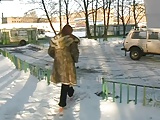 barefoot in the snow