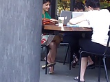 Candid double crossed legs by a sexy indian girl