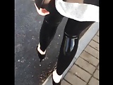 Lycaena walking around in latex leggings and high heels
