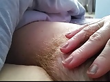 my bbw wife gently caresing her soft hairy pussy