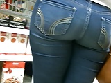 Candid teen ass in tight jeans at the store