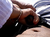 Busted handjob at the beach