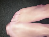 Pink nylonfeet relaxing 