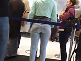 Juicy teen ass in jeans at the DMV