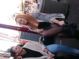 Blonde Upskirt pantyhose 