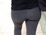 Following teen gray spandex leggings ass 