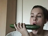 Cucumber Orgasm on Cam