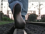 Railway barefoot