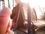 jerking for blonde mature woman on bus 3