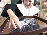 Nun gets a tribute and eats it